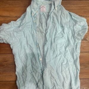 Brooks Brothers Short-Sleeve Shirt (linen, regent fit) - Size Small